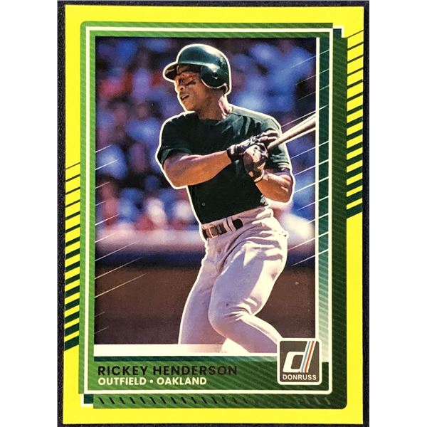2025 DONRUSS YELLOW PARALLEL RICKEY HENDERSON (HOF)