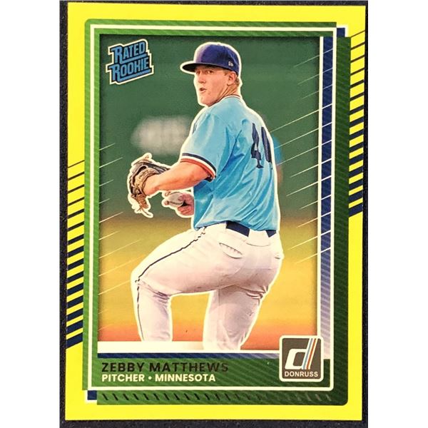 2025 DONRUSS YELLOW PARALLEL ZEBBY MATTHEWS ROOKIE CARD