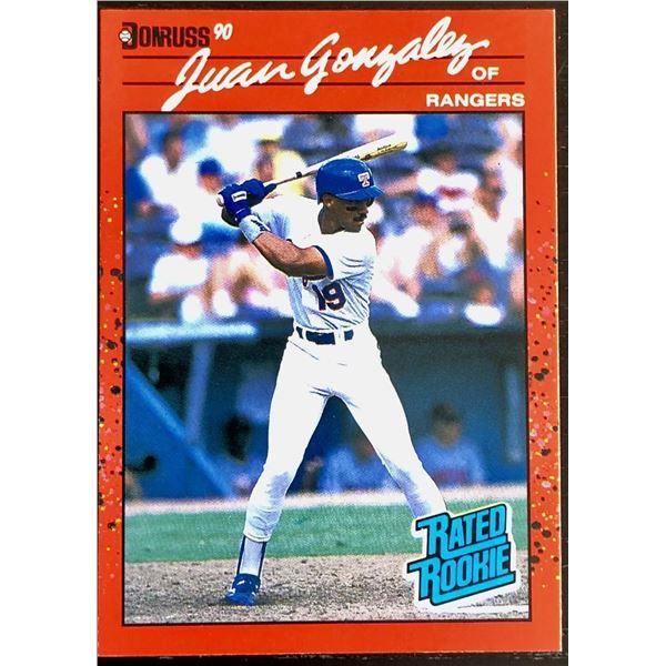 1990 DONRUSS JUAN GONZALEZ ROOKIE CARD