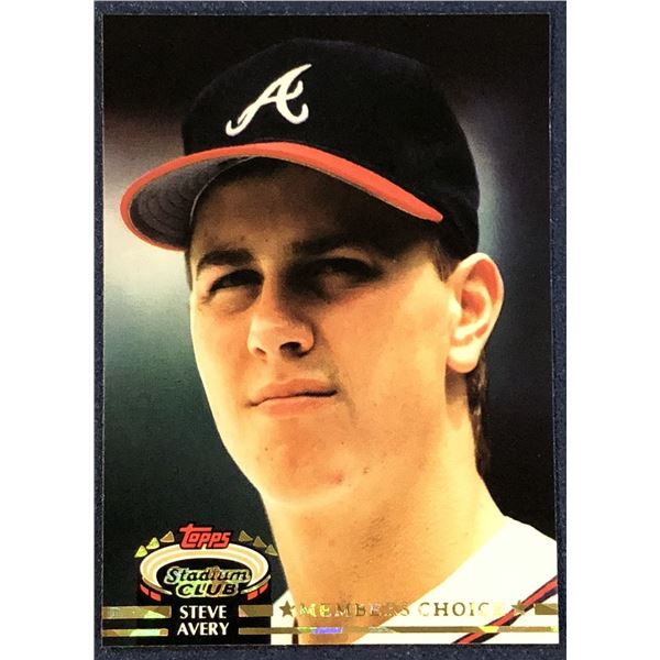 1992 TOPPS STADIUM CLUB BASEBALL MEMBER'S CHOICE STEVE AVERY
