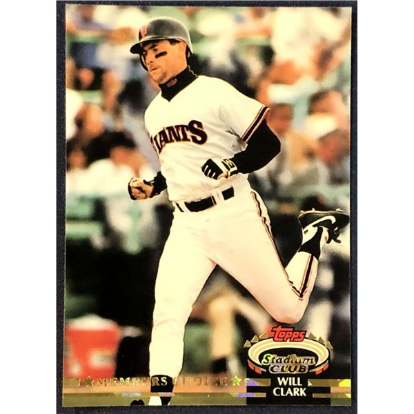 1992 TOPPS STADIUM CLUB BASEBALL MEMBER'S CHOICE WILL CLARK
