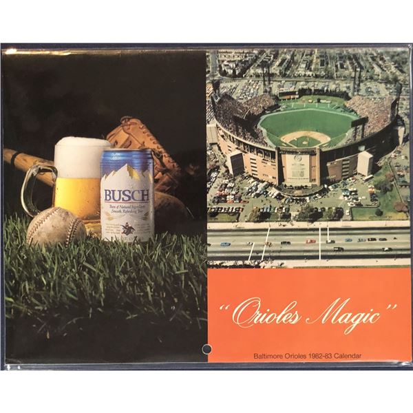 1982-83 MLB BALTIMORE ORIOLES SEASON CALENDAR