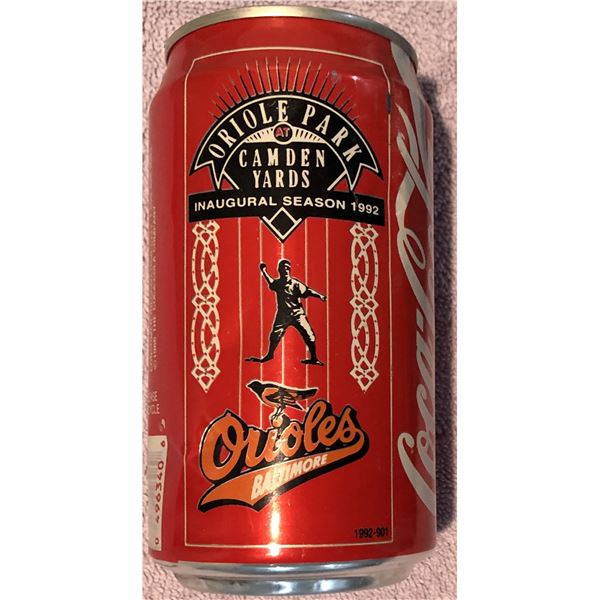 1992 BALTIMORE ORIOLES CAMDEN YARDS INAUGURAL SEASON COCA COLA CAN