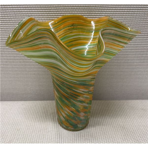 Lazarri Glass Signature Collection Art Glass Vase 14" Dia, 14"H
