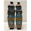 Image 8 : Qty 2 Asian Footed Bronze (?) Lidded Vases w/ Cloisonne Enamel Design 2.25" x 10"H