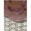 Image 12 : Daum France Pate de Verre Glass Art Vase w/ Purple & Green Roses 4.5" Dia, 7"H (2 Detached Roses)