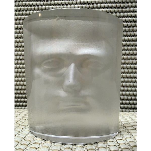 Glass Sculpture Mask by Artist Roy Adzak 2.75" x 3.25"H