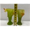 Image 14 : Daum France Glass Art Vases, Yellow & Green Daffodils 4" Dia, 7"H