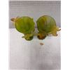 Image 4 : Daum France Glass Art Vases, Yellow & Green Daffodils 4" Dia, 7"H