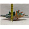 Image 10 : Art Glass Teal & Orange Centerpiece Bowl 20" x 7"H
