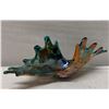 Image 1 : Art Glass Teal & Orange Centerpiece Bowl 20" x 7"H