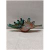 Image 4 : Art Glass Teal & Orange Centerpiece Bowl 20" x 7"H