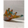 Image 6 : Art Glass Teal & Orange Centerpiece Bowl 20" x 7"H