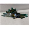 Image 7 : Art Glass Teal & Orange Centerpiece Bowl 20" x 7"H