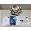 Image 1 : Lotus Sculptural Lighting Centerpiece by Artist Lilach Lotan w/ COA 16" Dia, 9"H