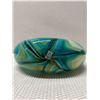 Image 5 : Mdina Glass Handmade Vase w/ Turquoise Swirl Design & Double-Spout Top 12" x 17"H