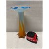 Image 2 : Blown Art Glass Trumpet Vase w/ "12" Mark, 6" Dia, 12"H