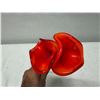 Image 10 : Qty 2 Blown Glass Red & Blue Flower Sculptures 14"L (Red Broken at Stem, Blue Stem Chipped)