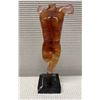 Image 1 : Glass Torso Figure Sculpture on Stone Base 3" x 10"H (Detaches from Base)