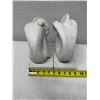 Image 13 : Qty 2 "Youth" Modernist Bookends by  Austin Productions 1980 w/ Curled Figures 7" x 5" x 8"H (each)