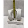 Image 14 : Qty 2 "Youth" Modernist Bookends by  Austin Productions 1980 w/ Curled Figures 7" x 5" x 8"H (each)