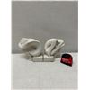 Image 2 : Qty 2 "Youth" Modernist Bookends by  Austin Productions 1980 w/ Curled Figures 7" x 5" x 8"H (each)