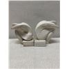 Image 3 : Qty 2 "Youth" Modernist Bookends by  Austin Productions 1980 w/ Curled Figures 7" x 5" x 8"H (each)