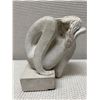Image 7 : Qty 2 "Youth" Modernist Bookends by  Austin Productions 1980 w/ Curled Figures 7" x 5" x 8"H (each)
