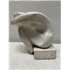 Image 9 : Qty 2 "Youth" Modernist Bookends by  Austin Productions 1980 w/ Curled Figures 7" x 5" x 8"H (each)