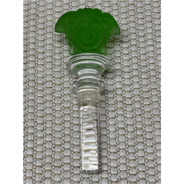 Rosenthal Versace Medusa Bottle Stopper w/ Green Head 5"L