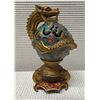 Image 1 : Chinese Cloisonne Bronze Gilt Dragon Ball 2-Section Incense Burner w/ Xuande Reign Mark 5" Dia, 9"H