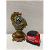 Image 2 : Chinese Cloisonne Bronze Gilt Dragon Ball 2-Section Incense Burner w/ Xuande Reign Mark 5" Dia, 9"H