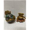 Image 3 : Chinese Cloisonne Bronze Gilt Dragon Ball 2-Section Incense Burner w/ Xuande Reign Mark 5" Dia, 9"H