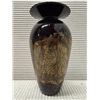Image 5 : Art Glass Ovoid Vase w/ Gilt Leaf Design Signed by Artist 4" Dia, 7.75"H