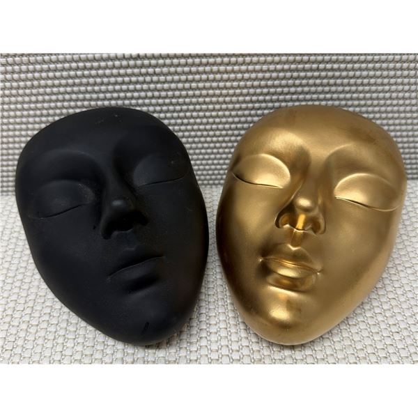 Qty 2 Bossa Linda Calma Face Wall Mount Art Planters 5" x 6"