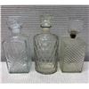 Image 1 : Qty 3 Cut Glass Decanters w/ Stoppers, Misc Sizes