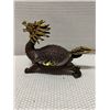 Image 4 : Asian Heavy Bronze (?) & Gilt Feng Shui Dragon Turtle Sculpture w/ Maker's Mark 10" x 6.5"H