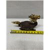 Image 9 : Asian Heavy Bronze (?) & Gilt Feng Shui Dragon Turtle Sculpture w/ Maker's Mark 10" x 6.5"H