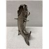 Image 3 : Asian Metal Dragon-Fish Feng Shui 2-Section Incense Burner Sculpture 6" x 8"H