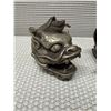 Image 6 : Asian Metal Dragon-Fish Feng Shui 2-Section Incense Burner Sculpture 6" x 8"H