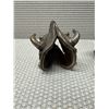 Image 7 : Asian Metal Dragon-Fish Feng Shui 2-Section Incense Burner Sculpture 6" x 8"H