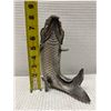 Image 9 : Asian Metal Dragon-Fish Feng Shui 2-Section Incense Burner Sculpture 6" x 8"H