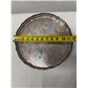 Image 11 : Reed & Barton Silverplate on Copper Footed Tray w/ Pierced Gallery, England 12" Dia, 2"H
