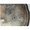 Image 7 : Reed & Barton Silverplate on Copper Footed Tray w/ Pierced Gallery, England 12" Dia, 2"H