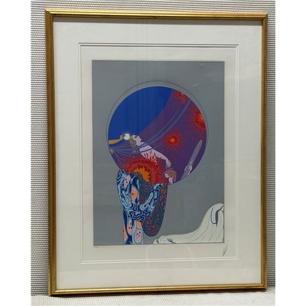 Nature's Vanity Serigraph Artwork by Signed Artist Erte Numbered 50/300,  30" x 38.5" Framed