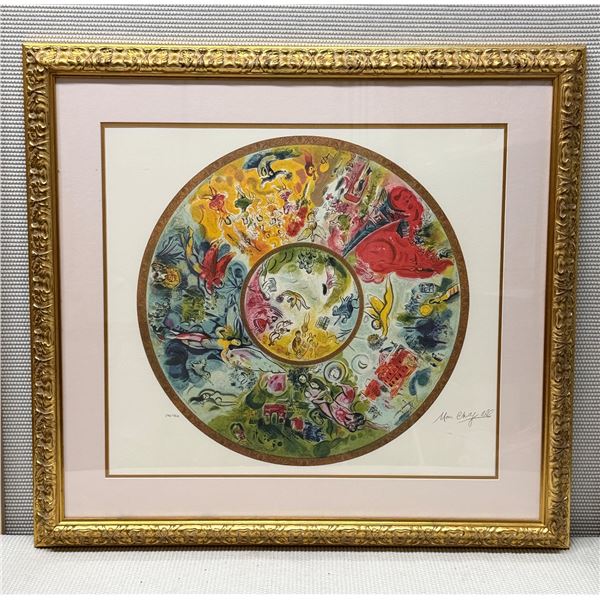 Paris Opera Ceiling Artwork Signed by Marc Chagall Numbered 496/500, 39" x 36" Framed