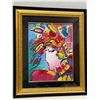 Image 1 : Blushing Beauty Mixed Media Artwork by Artist Peter Max 2002 w/ COA 36" x 41" Framed