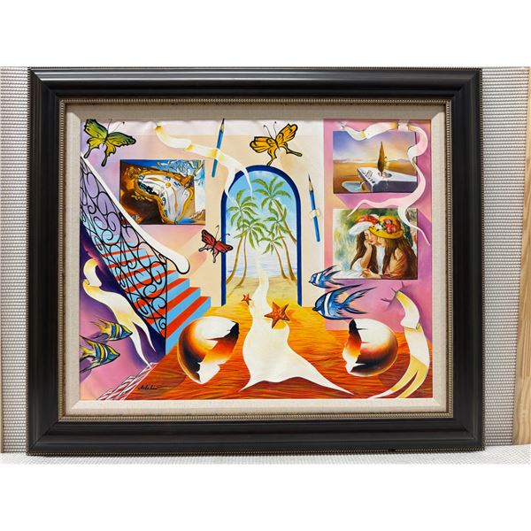 Time Original Oil on Canvas Signed by Artist Alexander Astahov w/ COA 38.5" x 32.5" Framed
