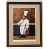 Image 1 : Chef Albert Serigraph by Artist Guy Buffet 2000, Numbered 363/595 w/ COA 21" x 27" Framed