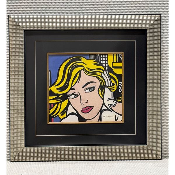 Untitled Artwork Watercolor on Paper by Artist Roy Lichtenstein w/ COA 27" x 26" Framed